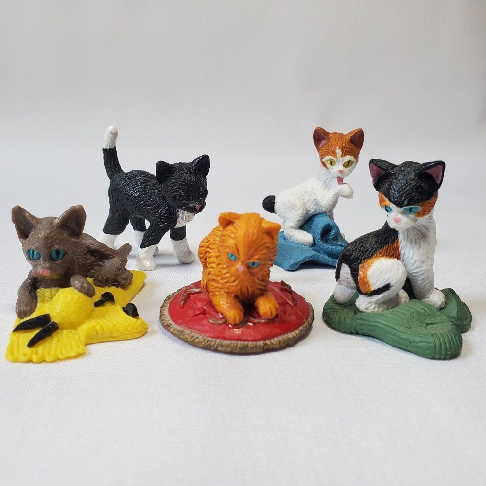 Kitty in My Pocket Cat Figures Vintage Toy Cake Topper LOT of 5
